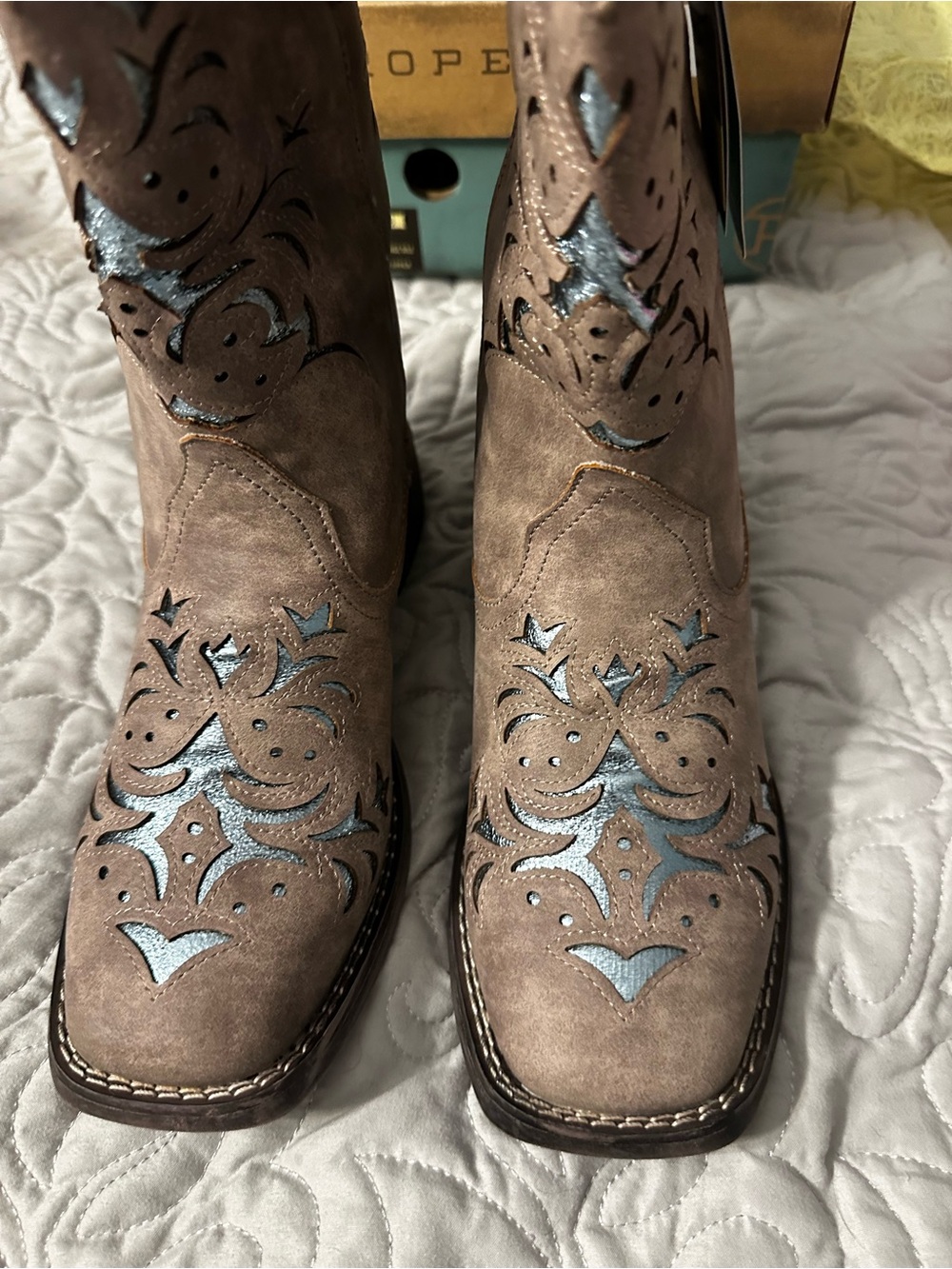 Roper Western Cutout Women's Boots with Silver Accent